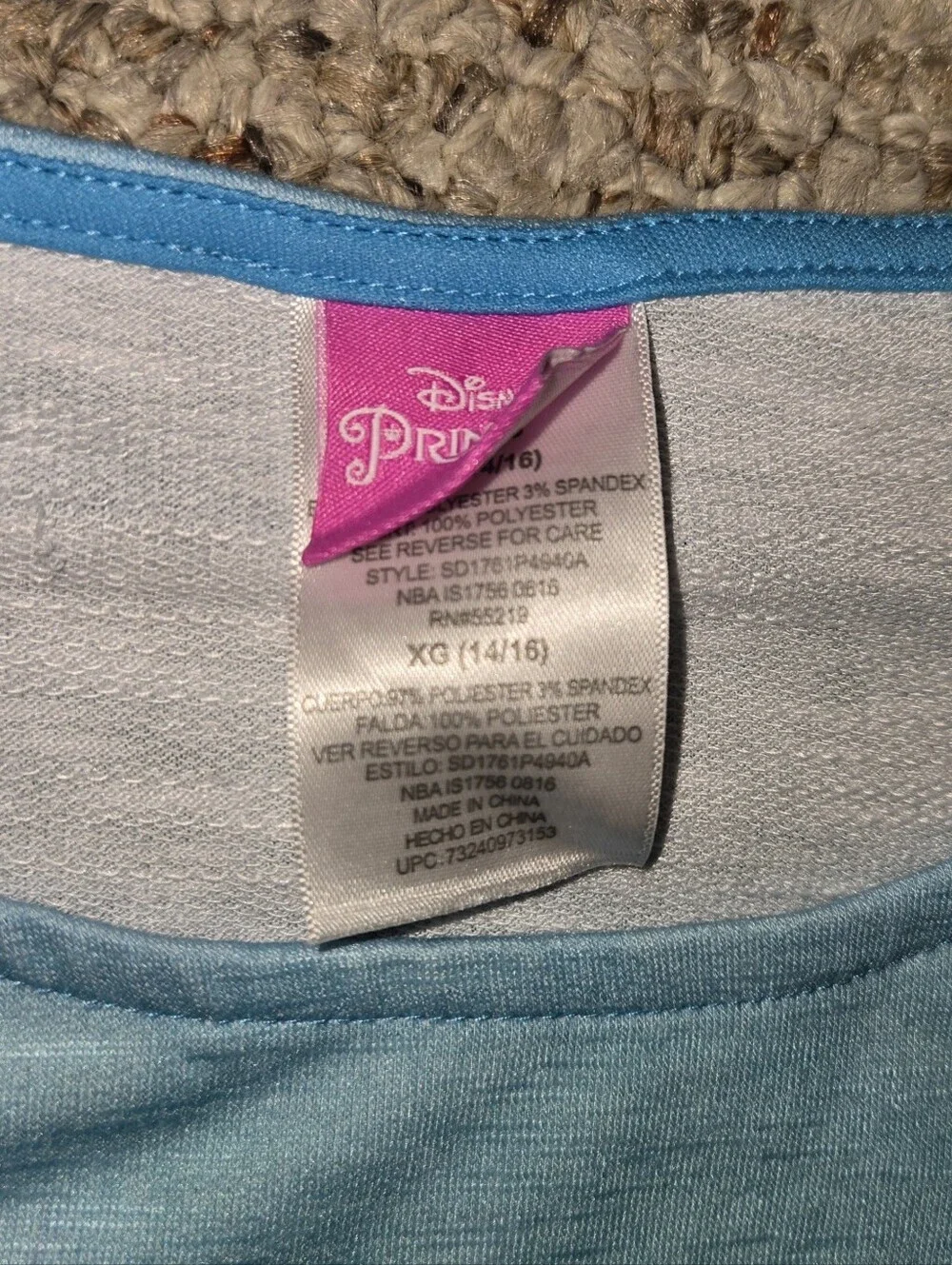 Disney Princess Tutu Dress Girls 14-16 XL 14/16 Long Sleeve Blue Pink Ombre